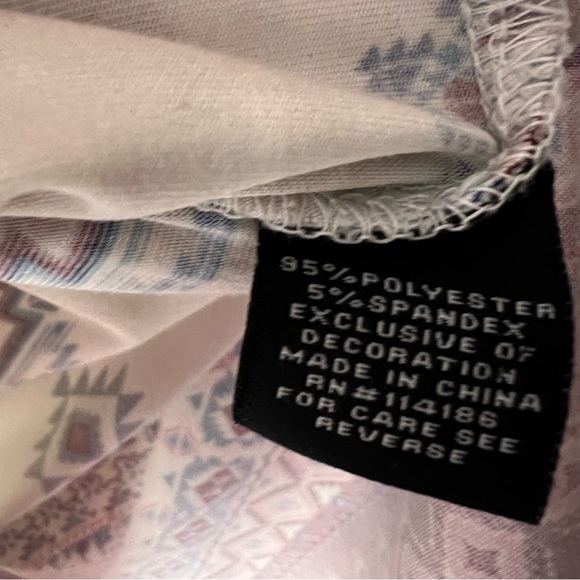 Verve Ami blouse tribal Aztec corset lace up detail front white blue red - Picture 9 of 9